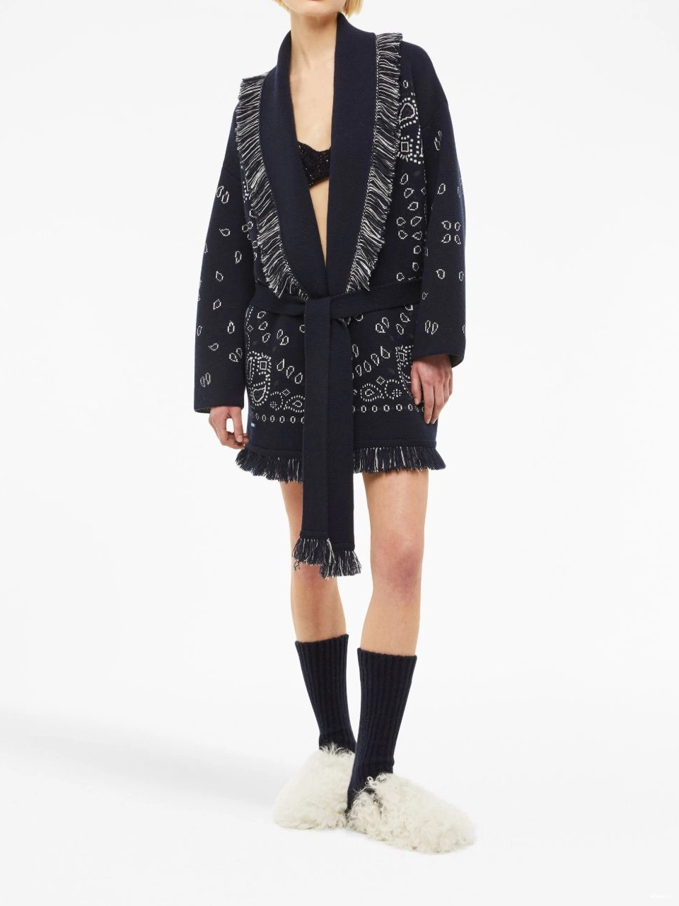 Cheap jacquard Alanui Women Bandana cardigan cashmere 0719